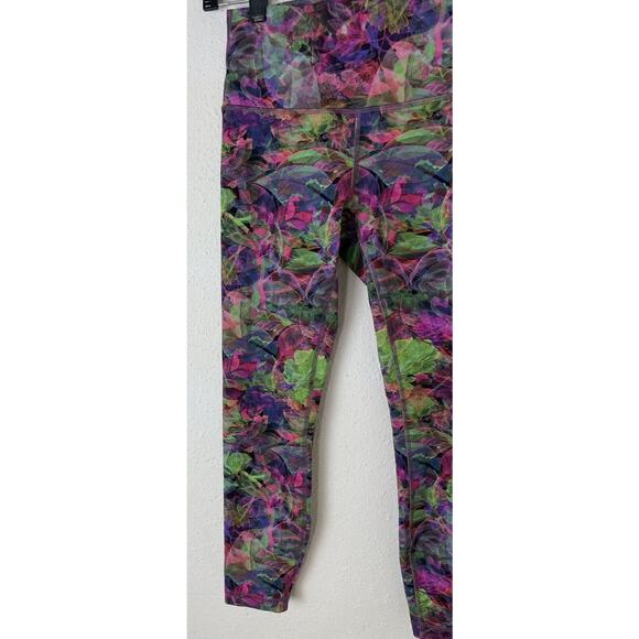 New Lululemon Wunder Train HR Tight 28" DICR Pink Purple Green Leggings Size 6 - Picture 3 of 13